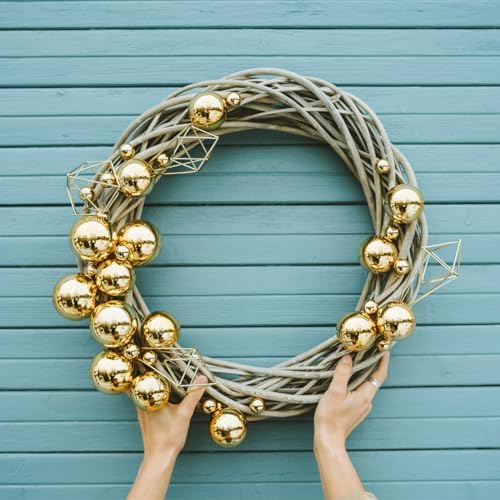 2Pcs Grapevine Wreaths, Willow Woven Round Wreath, White, 8IN
