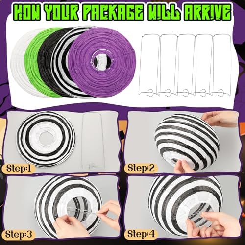 VIHOSE 15 Pcs Halloween Paper Lanterns Party Decorations Hanging Lanterns