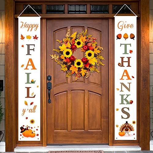 DAZONGE Thanksgiving Porch Banners for Indoor & Outdoor Fall Decorations
