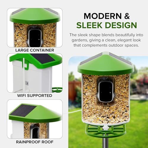 Birvio™ Smart Bird Feeder with Camera, Solar Powered, 1080P HD WiFi Live Stream, AI Bird Identification, Instant Motion Alerts