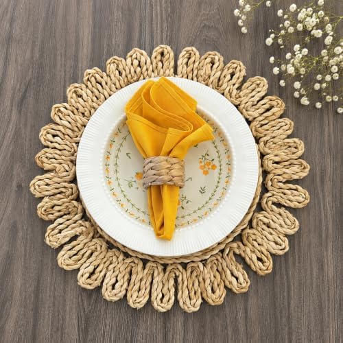 Set 24 Water Hyacinth Napkin Rings, Handwoven by Laquedecraft