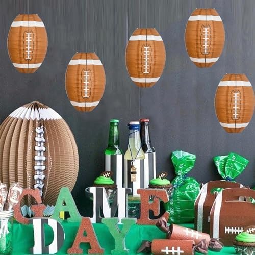 BEISHIDA 12 Inch Football Paper Lanterns 6 Packs Hanging Round Chinese Lantern