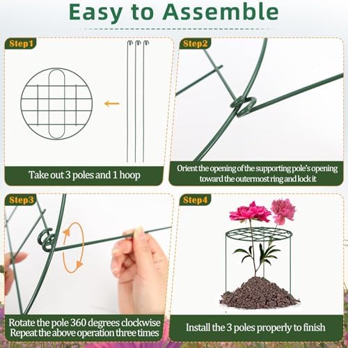10 Pack 12 x 16 Inch Peony Cages and Supports for Outdoor Plants