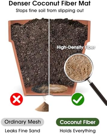 LE TAUCI Coconut Coir Drainage Pads, 2 Inch Round Liners for Pots, 20 Pack
