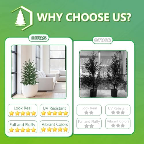 3FT Artificial Norfolk Pine Tree, 1pc Faux Potted Plants