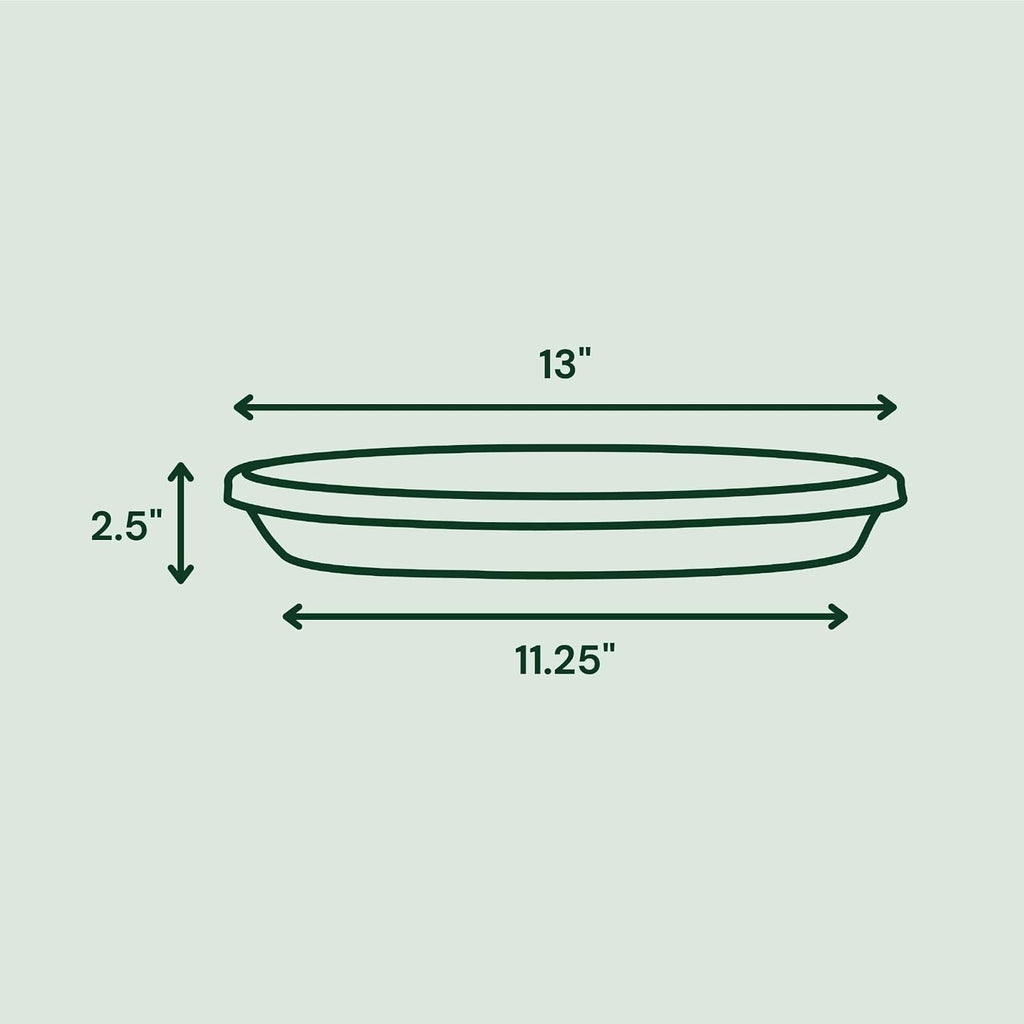 Bloem Terra Plastic Saucer Tray for 14" Terra Planter, Vanilla Bean, 2-Pack
