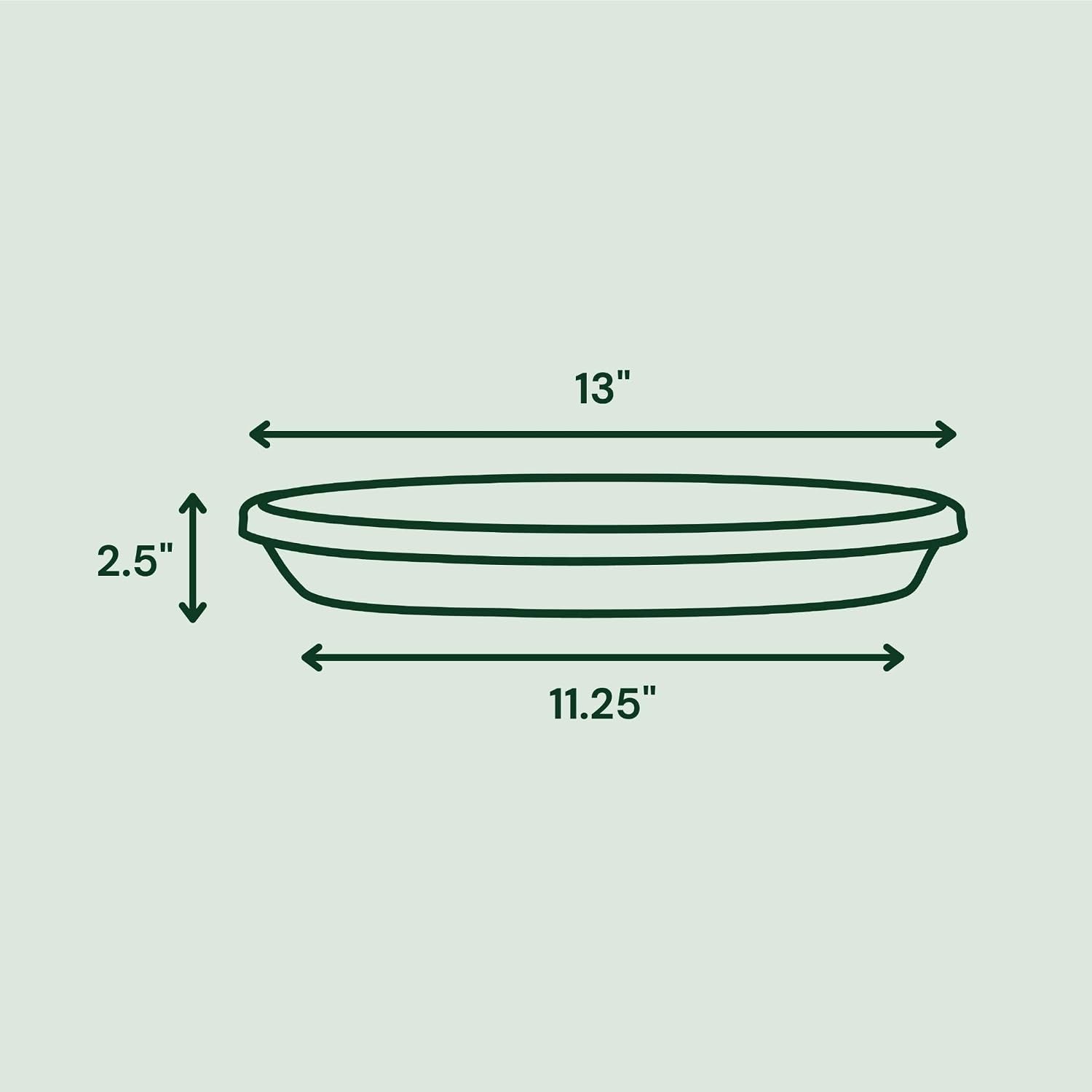 Bloem Terra Plastic Saucer Tray for 14" Terra Planter, Vanilla Bean, 2-Pack