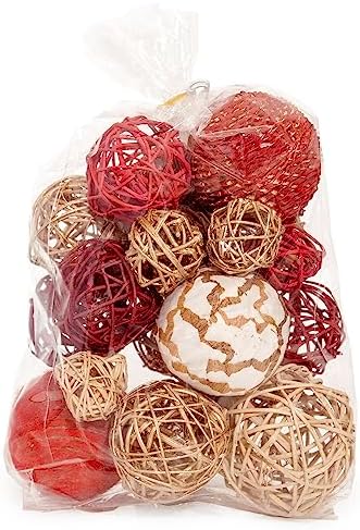 ANDALUCA Decorative Balls Orbs Bag (Red Gold)