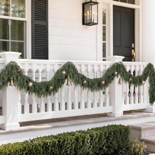 6PCS 9FT Christmas Cedar Garland Realistic Thick Soft Christmas Decorations
