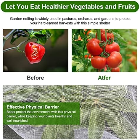 Jevrench 4 x 25 ft Garden Netting Row Cover, Ultra Fine Mesh for Plants