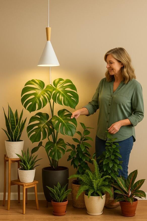 Hanging Grow Lights for Indoor Plants, Full Spectrum, with Timer and 15FT Power Cord, 20W Pendant Plant Lights for