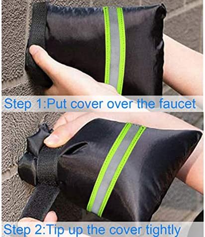 Outdoor Faucet Covers for Winter Freeze Protection, Upgraded Thicken 8.5" H x 6.1" W Outside Garden Faucet Socks for Winter Hose Bibs Insulated Spigot Cover, 2 Pack Reflective Blue