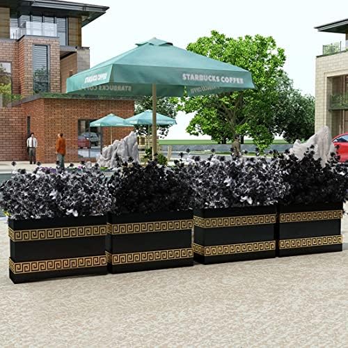 RECUTMS Black Artificial Flowers,12Pc Fake Fall Outdoor UV Resistant Plants