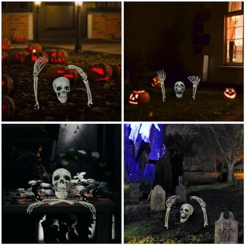 3 Pack Halloween Decor Outdoor Skeleton Stakes for Yard,Lawn,Graveyard