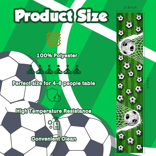 World Game Cup Decorations 2026 - Soccer Game Day Table Runner | Soccer Party Decorations Favors Supplies Merchandise Decor for Birthday Kitchen Dining Room Home