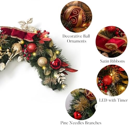 Valery Madelyn Christmas Teardrop Swag Teardrop for Decorating Outdoor