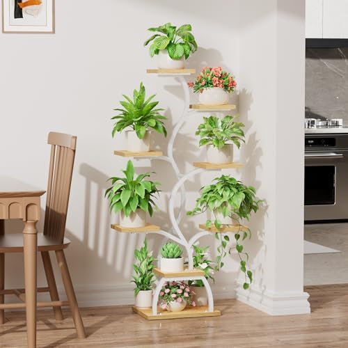 Plant Stand Indoor with Grow Light - 8 Tiered Corner Plant Shelf Indoor