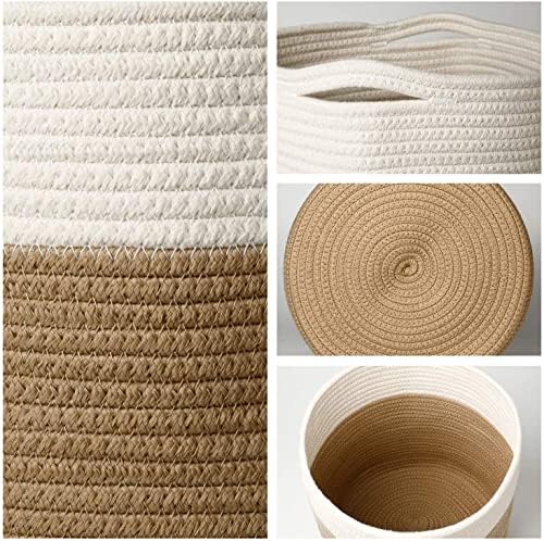 11" Cotton Rope Plant Basket Modern Woven Baskets 11"x 11"