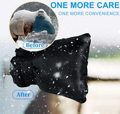 Outdoor Faucet Covers for Winter Freeze Protection, Upgraded Thicken 8.5" H x 6.1" W Outside Garden Faucet Socks for Winter Waterproof Reusable Hose Bibs Insulated Spigot Cover, 4 Pack Black
