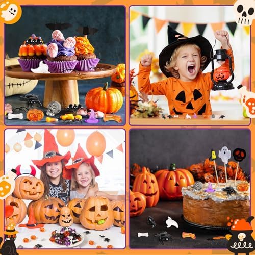 120Pcs Halloween Mini Ornaments Vase Filler Table Scatters Craft