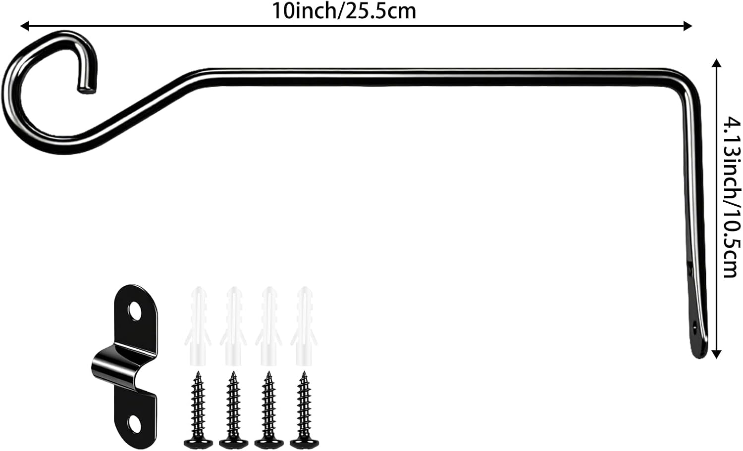 9.94IN Wall-Mounted Plant Hanger – Indoor & Outdoor Hooks for Hanging Plants, Lanterns, Bird Feeders, and Decorative