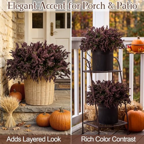Zeyune 12 Pcs Fall Faux Rose Purple Berry Stem, 14 Inch Sedum Berry Pick