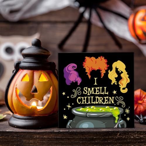 Halloween Decorations, I Smell Children Wooden Sign Decor Desk Sign