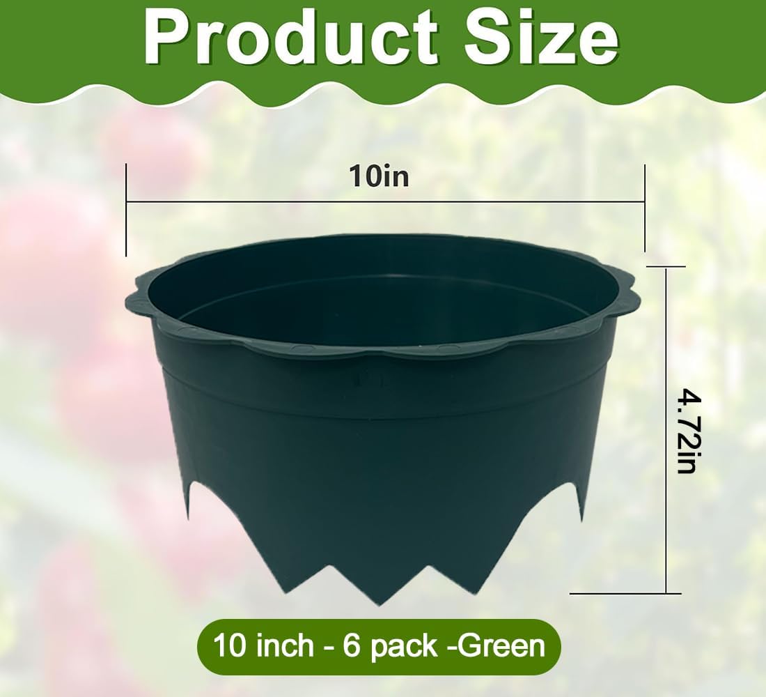 6pcs Planting Grow Rings, 10IN Round Edging Planting Protective Rings for Watering Vegetable, Herb, Flower, Circle