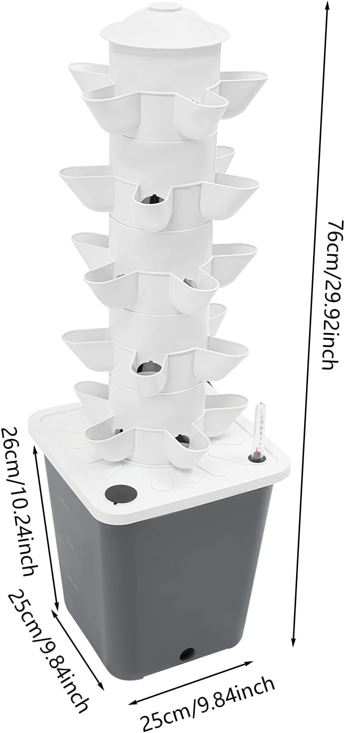 Hydroponics Growing System Kit & Vertical Indoor Garden Planter, 25-Pod Hydroponic Mechanism Indoor Plants, Herbs