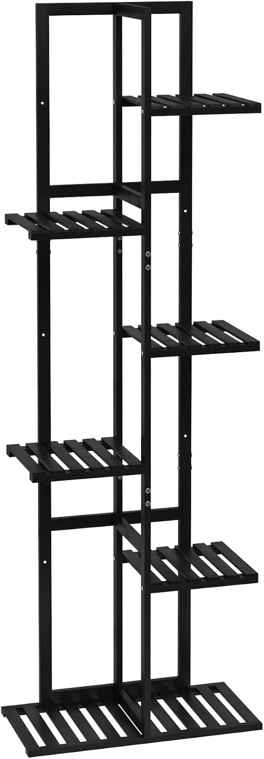 Laiensia Bamboo Plant Stand Rack 6 Tier,Multiple Stand Holder Shelf Rack, Indoor&Outdoor Planter Display Shelves for