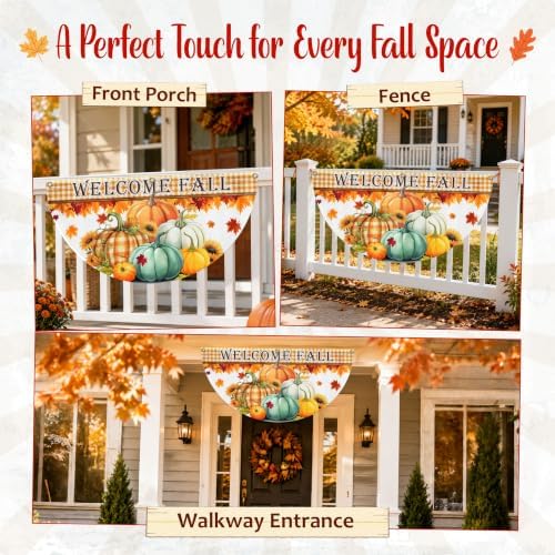 FLAGWIX Pumpkins Fall Bunting Fan Flag, 1.5 x 3 ft, 1 Pack