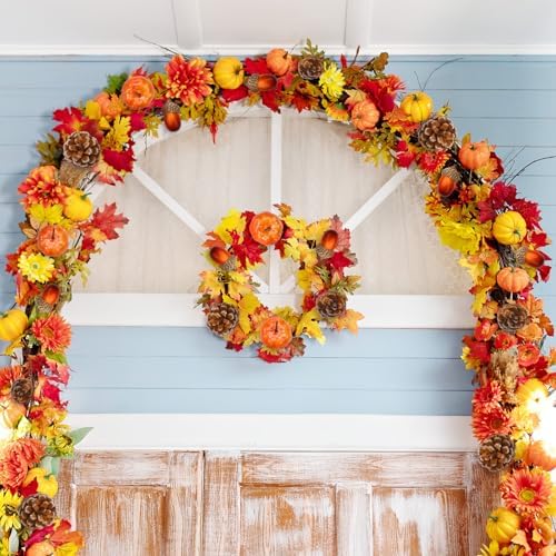 Yookeer 120pcs Fall Mini Pumpkins Artificial Acorn Pine Cone, Classic Color