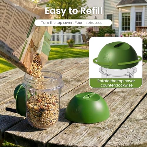 ‌LONA 2 Pack Tube Bird Feeders, Weatherproof Design with 1 Feeding Port