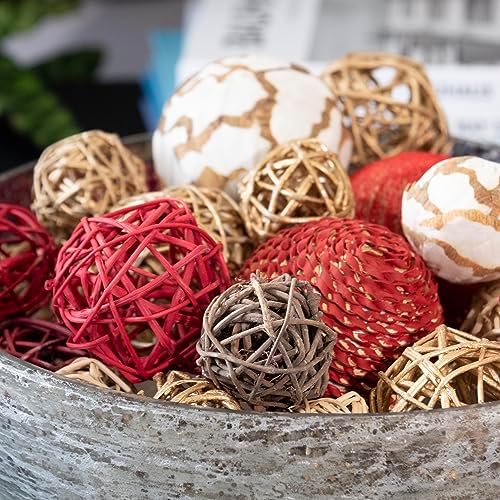ANDALUCA Decorative Balls Orbs Bag (Red Gold)