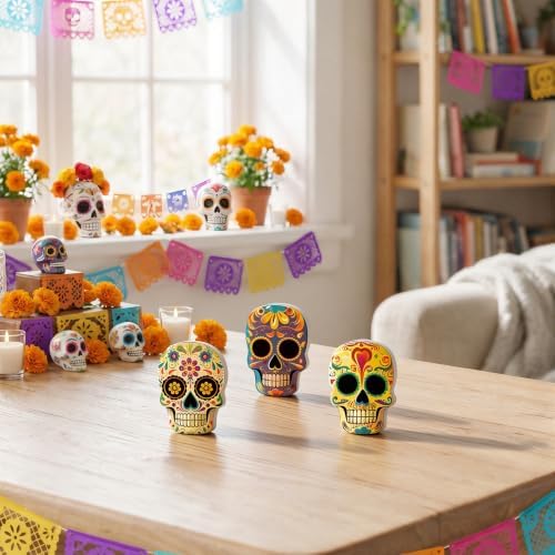 Smile Dia de los Muertos Wooden Block Decor