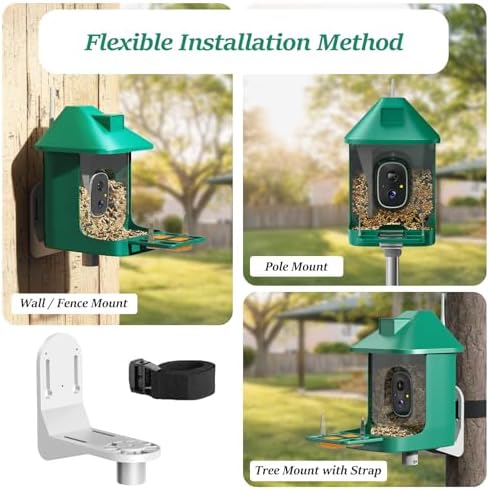 Bird Feeder with Camera,WiFi Smart Bird House with Cam Solar Powered