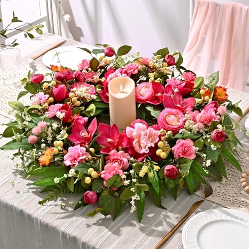 Spring Wreaths for Front Door, 26" Large Spring Summer Easter Wreaths, 2Pcs