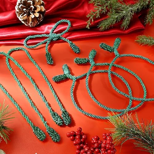 20 Pcs 20 Inches Christmas Garland Ties Christmas Decorative Twist Ties Reusable and Flexible Banister Ties Garland Ties for Garland, Banister Home Decoration