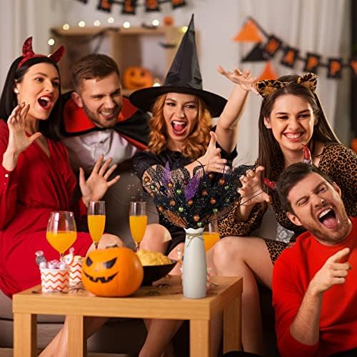 Geosar 8 Pcs Halloween Floral Picks Glitter Branches, Berries