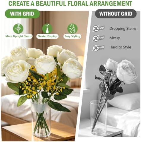 4-Pack Silicone Flower Arranging Grid, Comes with Both Sizes (2.2" & 3.2")
