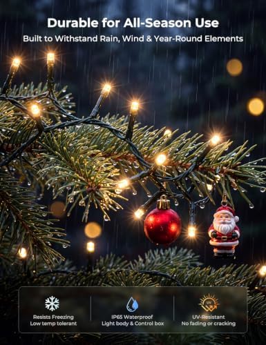 Minetom 132ft 400LED Smart Color Changing Christmas Halloween Tree Lights