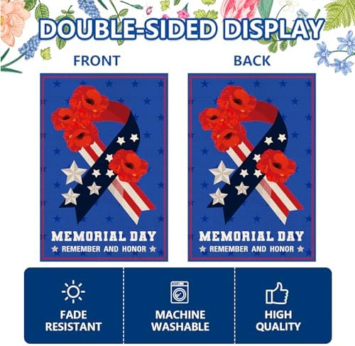 Memorial Day Garden Flag 12x18 Inch Double Sided