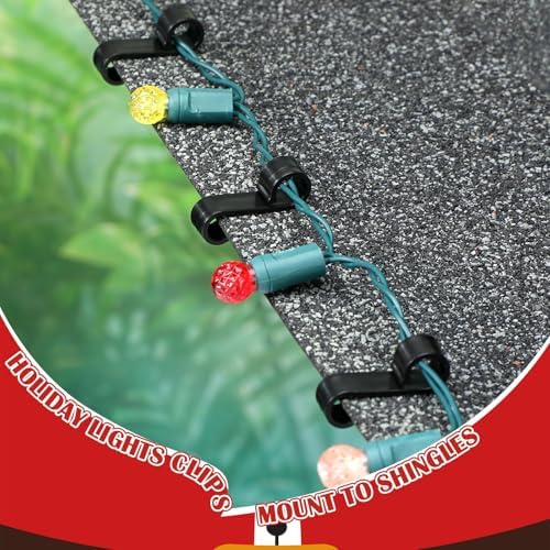 Namalu 200 Pcs Christmas Light Clip Outdoor Gutter Light Clip,Plastic,Black