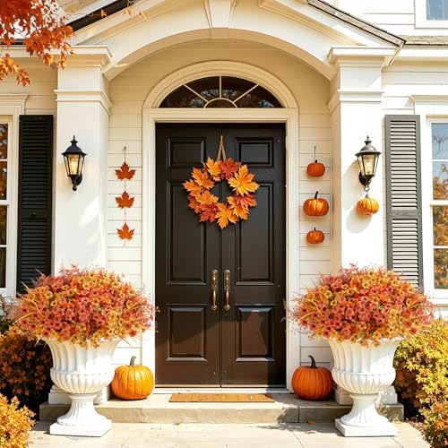 Alupssuc 48 Bundles UV Resistant Artificial Fall Flowers for Outdoors Decor