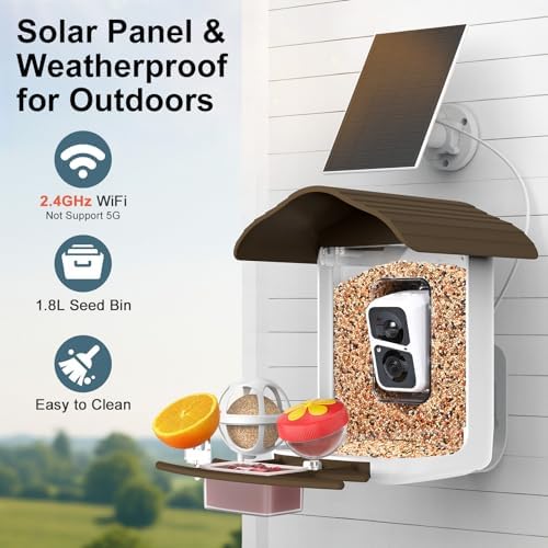 birdsnap® PAV Bird Feeder with Camera Solar Powered 2K Live Video 64GB Card