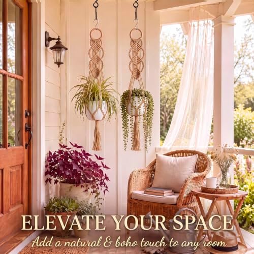 Shappy 1 Pack Boho Macrame Plant Hanger for Indoor
