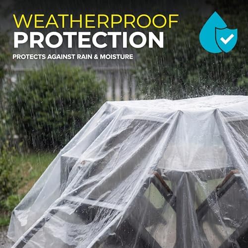 Plastic Sheeting (10' x 25') Long, 6 Mil - UV Protection Poly Sheeting Polyethylene Film, Heavy Duty Greenhouse Plastic Sheeting