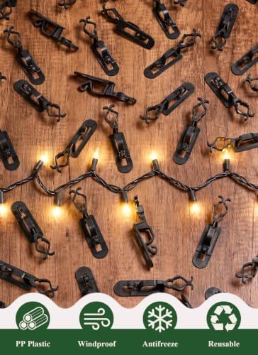 Christmas Light Clips, Shingle Gutter Clips for C7 C9 Lights, 200 Pack