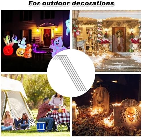 FEED GARDEN 7 Inch Tent Stakes 18 Pack Yard Inflatable Stakes for Outdoor Decorations Metal Pegs Heavy Duty Garden Hooks Camping Tent Spikes for Canopies, Tarp and Outdoor Christmas Decorations