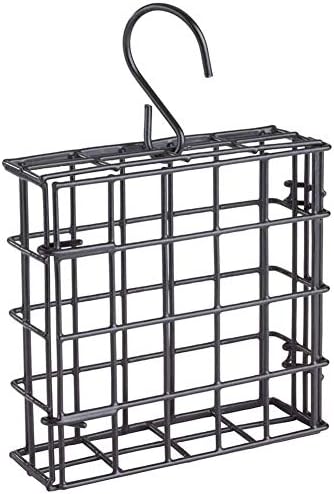More Birds Suet Cage Bird Feeder, Fruit and Suet Feeder, Single Cake Capacity ,Black